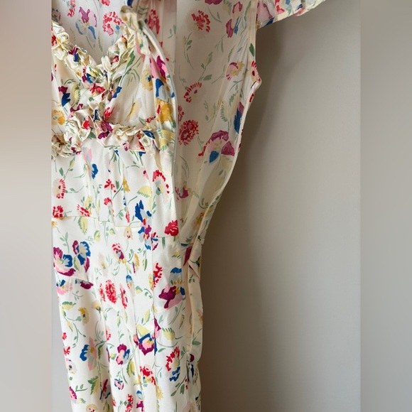 NEW DOEN Valerine SIlk Blend Dress Windswept Blooms Cream Floral | US XS - Picture 10 of 17